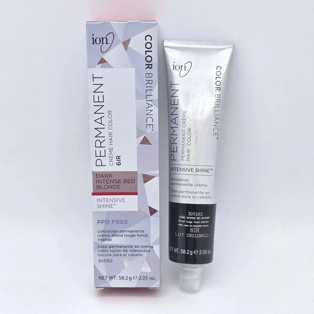 Ion Permanent Hair Color 6IR 2.05oz Dark Intense Red Blonde Color Brilliance Dye